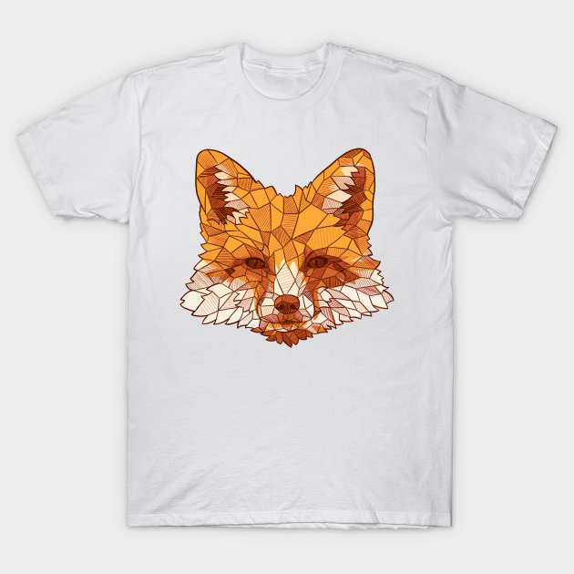 Fox Colorful Geometric Sketch Art - Fox - T-Shirt | TeePublic