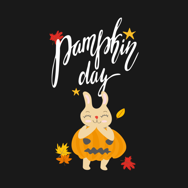 Vintage Halloween Cute Bunny Pumpkin Day Boys-Girls by Kimmicsts