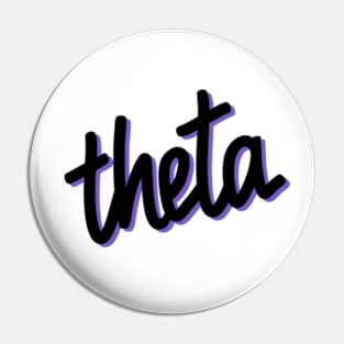 Greek Alphabet: theta (black-green) Pin