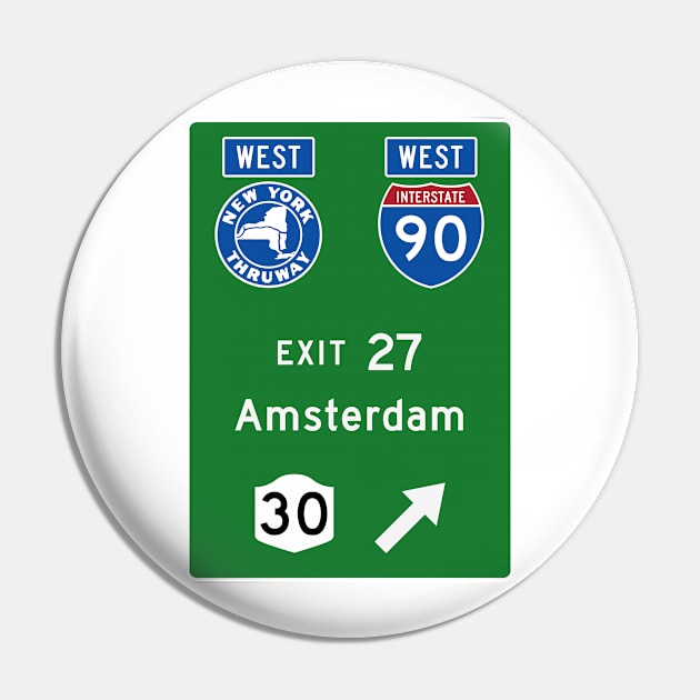 New York Thruway Westbound Exit 27: Amsterdam NY Route 30 Pin by MotiviTees