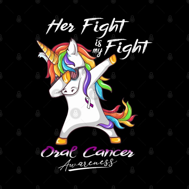 Her Fight is my Fight Oral Cancer Fighter Support Oral Cancer Warrior Gifts by ThePassion99