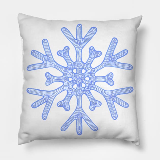 Snowflake (blue) Pillow by calenbundalas