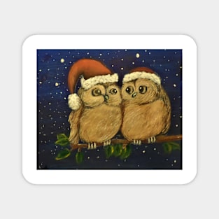 Christmas Owls Magnet