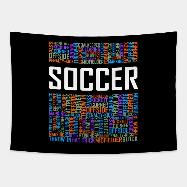 Soccer Words Tapestry by LetsBeginDesigns