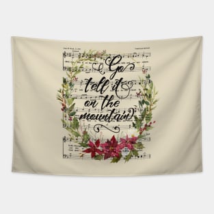 Go Tell it On the Mountain, Christmas Floral Hymn Tapestry