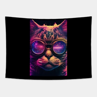 Synthwave catpunk Tapestry