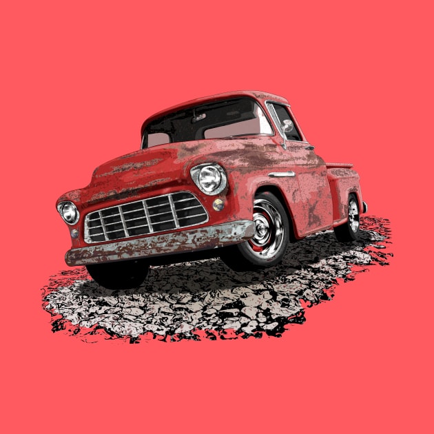 Rusty Red 55 Chevy Truck by ZoeysGarage