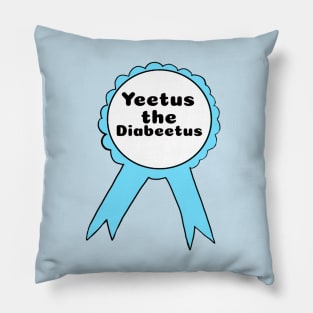 Yeetus the Diabeetus Ribbon - Light Blue Pillow