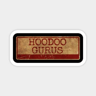 Aliska text red gold retro, HooDoo Gurus Magnet