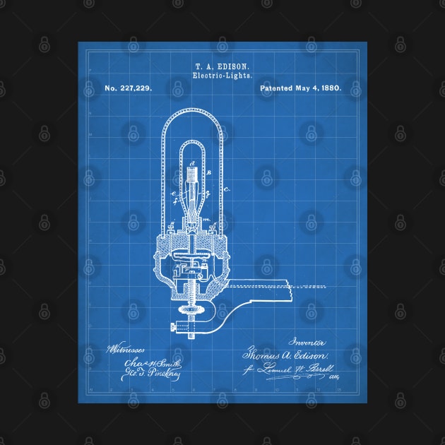 Light Bulb Patent - Industrial Design Housewarming Art - Blueprint by patentpress