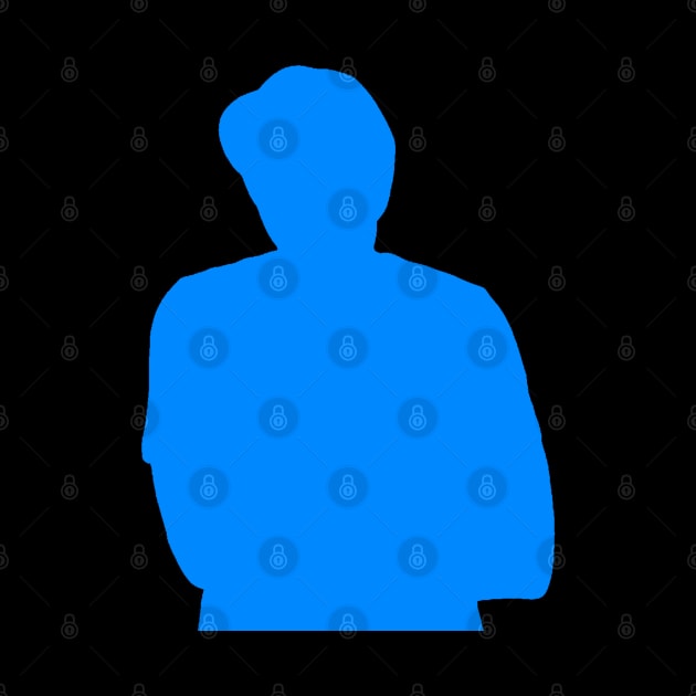 Hatted Blue Man Designed Into Silhouetted Confinement by TeachUrb