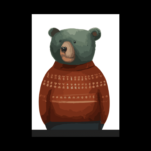 Bear in Winter Pullover by maxcode