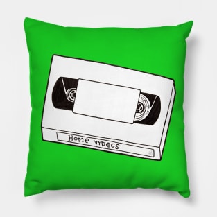 Home Videos, Black and White - Retro Video Cassette Outline Drawing Pillow