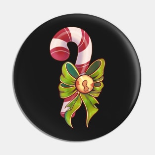 Candy cane with a fancy bow tie sticker Pin