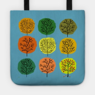 Autumn Trees In Tidy Rows Tote