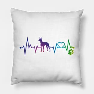 Pharaon Hound Colorful Heartbeat, Heart & Dog Paw Pillow