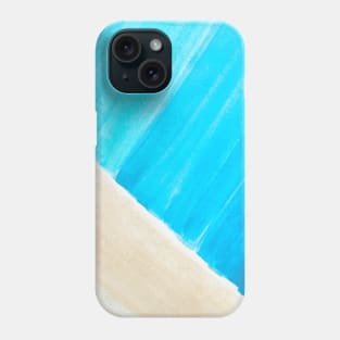 Watercolor Blue and Yellow Pattern watercolour painting beach sand and water Phone Case