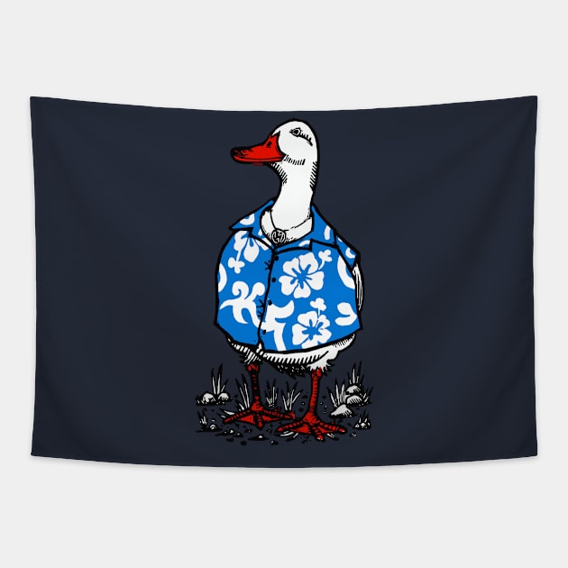 Hawaiian Shirted Duck Tapestry by LiquoriceLino