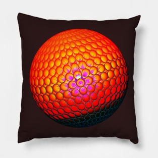 Red yellow purple fire ball in 3d optic Pillow