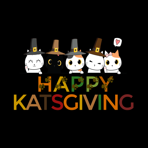 Happy Katsgiving Thanksgiving Cats Lovers Pilgrim Hat by Ramadangonim