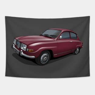 1971 Saab 96 saloon in torreador red Tapestry