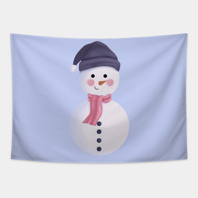 Christmas Snowman with Scarf and Beanie. Tapestry by Kisby