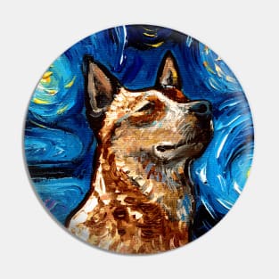 Red Heeler Night (Portrait) Pin