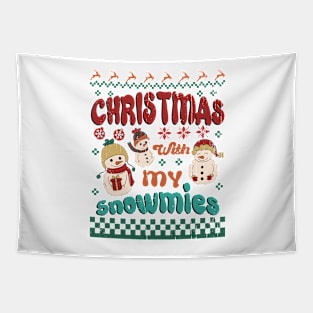 Christmas With My Snowmies, Retro Christmas Tapestry