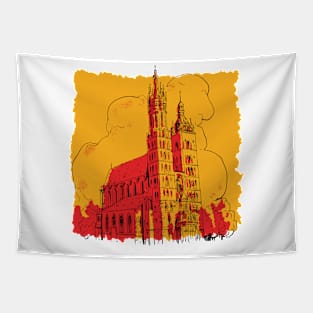 Building  Drawing   P R t shirt Tapestry