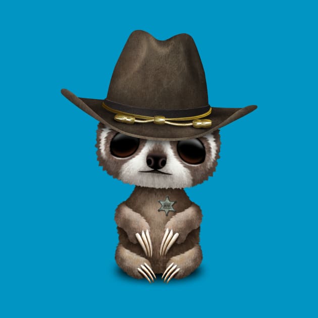 Cute Baby Sloth Sheriff by jeffbartels