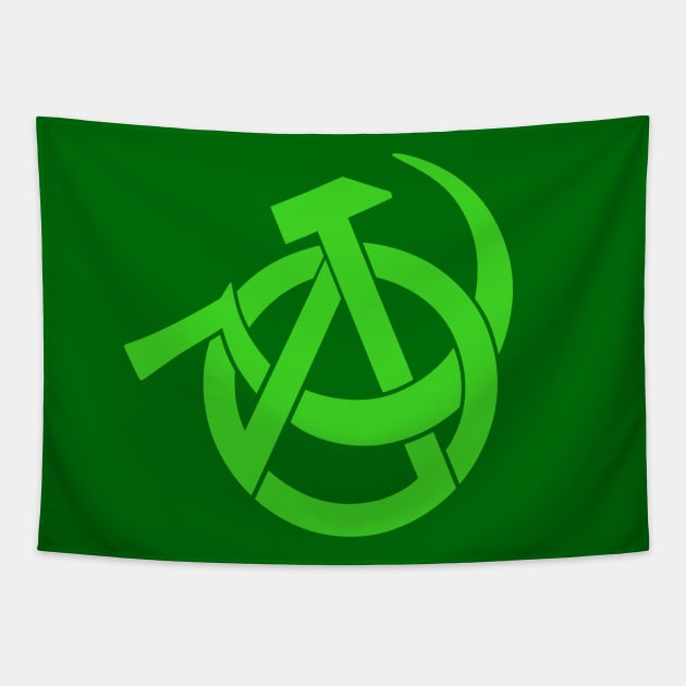 Green Anarcho-communism Tapestry by dreambeast.co