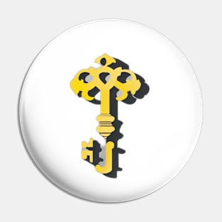 Unique Golden Key Silhouette Design No. 485 Pin