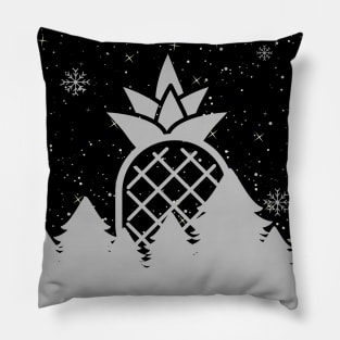 Pineapple Christmas Forest on a Winters Night Pillow