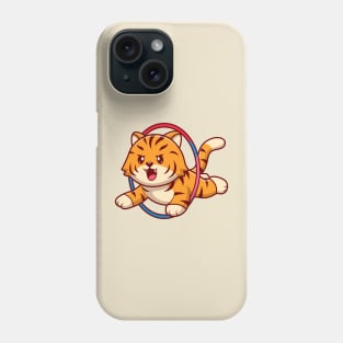 Cute Tiger Jump In Ring Cartoon Phone Case