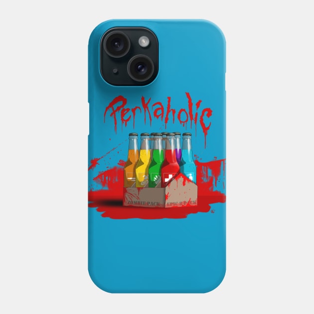 Zombie 8-Pack Bloodied Perkaholic on Teal Phone Case by LANStudios