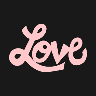 Whimsical Love cartoon illustrated text in light pink T-Shirt