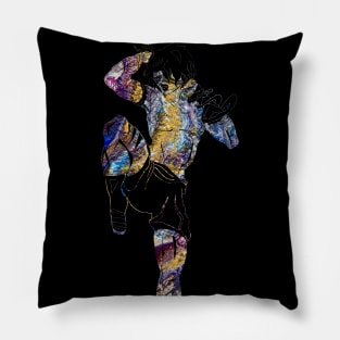 Muay Thai Fighter - Galaxy Golden Acrylic Fluid Pour Pillow