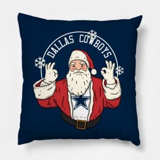 Santa Claus Loves Dallas Cowboys Pillow