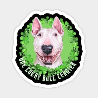 One Lucky Bull Terrier Funny St. Patrick Dog Magnet