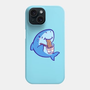 Cute shark eating ramen Phone Case