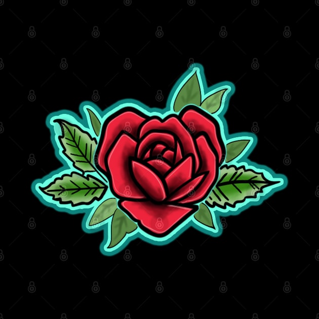 Red heart shaped rose by Squatchyink
