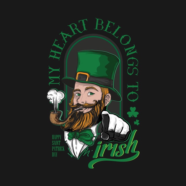 My Heart Belongs To Irish St Patrick's Day Shamrock by anubis1986