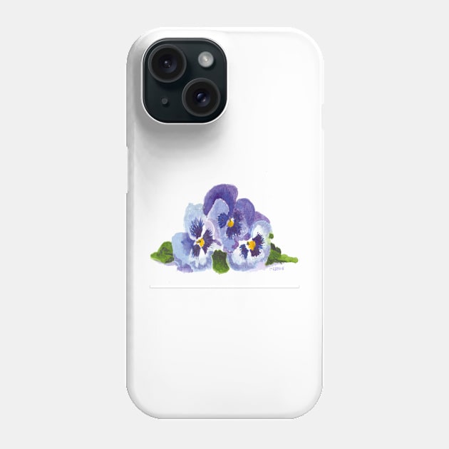 Purple Pansies Phone Case by ROSEANN MESERVE 