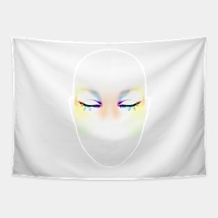 Watercolor Face (No Border) Tapestry