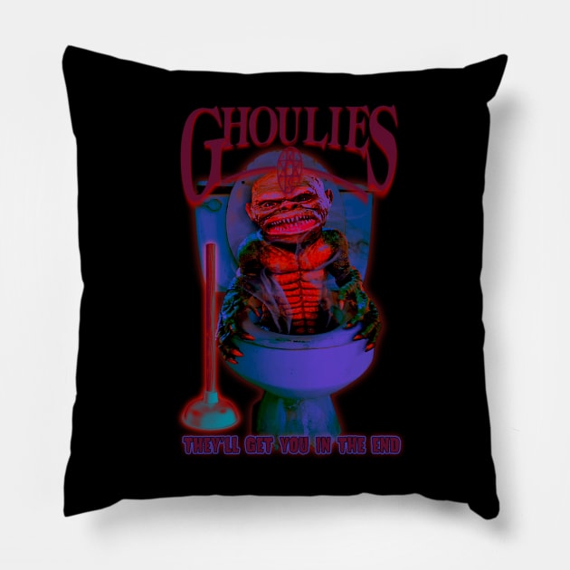 Ghoulies, Classic Horror, (Version 2) Pillow by The Dark Vestiary