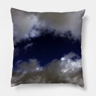 Fluffy Clouds Outlying the Blue Sky Pillow