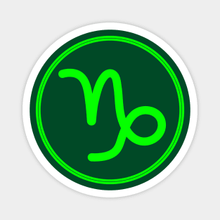 Cool Green Capricorn Symbol Magnet