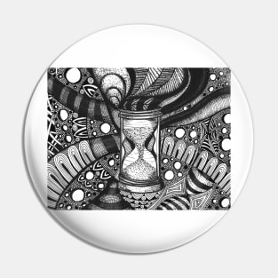 Hourglass illustration with abstract patterns around Pin