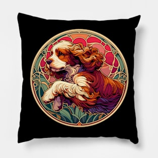 Cocker Spaniel Art Nouveau Design - Dog Lovers Gift Pillow