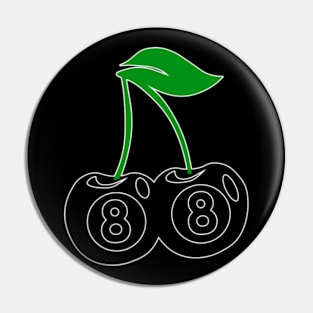 8 Ball Cherries Funny Billiards Player Pin